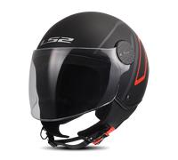 LS2 OF558 Sphere Lux II Minim Open Face Helmet Black/RedXXL Black,Red