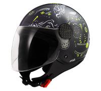LS2 OF558 Sphere Lux II Open Helmet Maxca Black/Hi-Vis YellowXS Black,Hi-Vis Yellow
