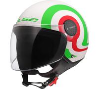 LS2 OF558 Sphere Lux II Urby Jet Helmet, white/red/green, size M (57/58)