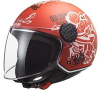 LS2 OF558 Sphere Lux Skater Jet Helmet, red, size XS for Men