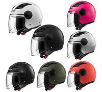 LS2 OF562 AIRFLOW L Long Visor Open Face Motorbike Motorcycle Helmet - White XS (53-54cm)