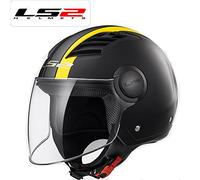 LS2 OF562 METROPOLIS AIRFLOW L Open Face Motorbike Motorcycle Helmet Matt Black Yellow XS (53-54cm)