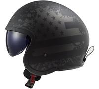 LS2 OF599 Spitfire II Black Flag Jet Helmet, black-grey-silver, size M for Men