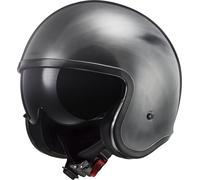 LS2 OF599 Spitfire II Jeans Jet Helmet, silver, size XL for Men