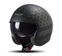LS2 OF599 Spitfire II Open Helmet Matt Black FlagS Matt Black Flag
