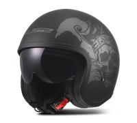 LS2 OF599 Spitfire II Willy Open Face Helmet Black/GreyXS Black,Grey