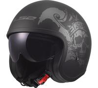 LS2 OF599 Spitfire II Willy Open Face Helmet Black/GreyXS Black,Grey