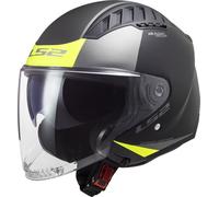 LS2 OF600 Copter II Urbane Jet Helmet, black/neon yellow, size M (57/58)