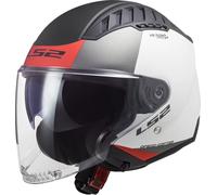 LS2 OF600 Copter II Urbane Jet Helmet, white/black/red, size XL (61/62)