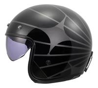 LS2 OF601 Bob 2 Open Face Moto Motorcycle Motorbike Helmet Cosmic Black / Grey