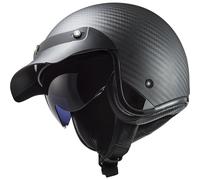 LS2 OF601 Bob II Carbon Open Face Motorcycle Helmet Plain Scooter Bike Lid