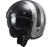 LS2 OF601 Bob II Lines Jet Helmet, black/titanium, L (59/60)