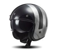LS2 OF601 Bob II Lines Jet Helmet, black-silver, size S