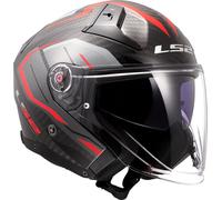 LS2 OF603 Infinity II Carbon Urus, full face helmet S Black/Grey/Red