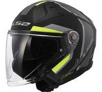 LS2 OF603 Infinity II Focus Jet Helmet, black/neon yellow, size M (57/58)