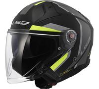 LS2 OF603 Infinity II Focus Jet Helmet, black/neon yellow, size S (55/56)