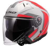 LS2 OF603 Infinity II Open Face Helmet Grey/RedS Grey,Red