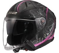 LS2 OF603 Infinity II Lotus Jet Helmet, black/hotpink, size XL (61/62)