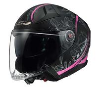 LS2 OF603 Infinity II Lotus Jet Helmet, black/hotpink, size M (57/58)