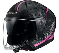 LS2 OF603 Infinity II Lotus Jet Helmet, black/hotpink, size XS (53/54)