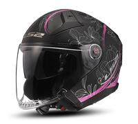 LS2 OF603 Infinity II Lotus Jet Helmet, black-pink, size L
