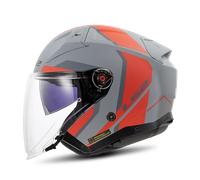 LS2 OF603 Infinity II Focus Jet Helmet, grey-red, size S for Men