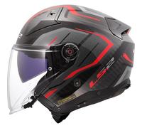 LS2 OF603 Infinity II Carbon Urus Jet Helmet, carbon-red, size 3XL for Men