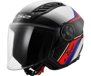 LS2 OF606 AIRFLOW II RUSH Jethelm weiss-blau-rot 3XL