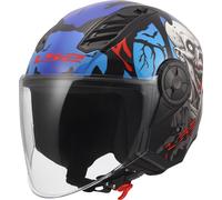 LS2 OF606 AIRFLOW II ZOMBIE II Jethelm schwarz-rot-blau XS