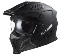 LS2 Motorcycle Helmet OF606 DRIFTER MATT BLACK - Open Faced With Removable Mask - Large (59 - 60cm)