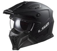 LS2 OF606 DRIFTER OPEN FACE MOTORBIKE SCOOTER URBAN TOURING JET MOTORCYCLE FULL FACE HELMET WITH REMOVABLE MASK, SOLID MATT BLACK