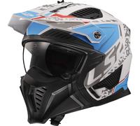 LS2 OF606 Drifter Devor Trial Helmet, white matt/blue, size XXL (63/64)