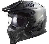 LS2 Motorcycle Helmet OF606 DRIFTER JEANS TITANIUM - Open Faced With Removable Mask - Small (55-56cm)