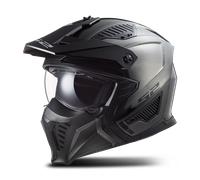 LS2 Motorcycle Helmet OF606 DRIFTER JEANS TITANIUM - Open Faced With Removable Mask - XXL (63-64cm)