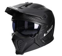 LS2 Motorcycle Helmet OF606 DRIFTER MATT BLACK - Open Faced With Removable Mask - XL (61-62cm)