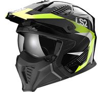 LS2 OF606 Drifter Triality Trial Helmet, black-yellow, size S for Men