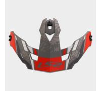 LS2 OF606 Motorbike Motorcycle Helmet Peak Devor Matt Silver / Titanium Red