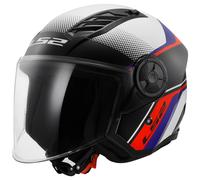 LS2 Helmets Open-Face Helmet OF616 Airflow II Rush – White/Red/Blue, Size M (Men), ECE 22.06