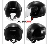 LS2 OF616 Airflow II Solid Jet Helmet, black, size XL for Men