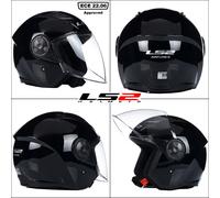 LS2 OF616 Airflow II Solid Jet Helmet, black, size L for Men