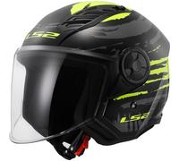 LS2 OF616 Airflow II Brush Open Face Motorcycle Helmet & Visor Crash ECE 22.06