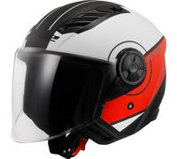 LS2 OF616 Airflow II Cover Matt White Red Jet Helmet Size 2XL