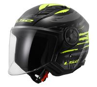 LS2 OF616 AIRFLOW II Ece22.06 OPEN FACE MOTORCYCLE HELMET BRUSH BLACK YELLOW