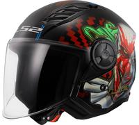 LS2 OF616 Airflow II Happy Dreams Jet Helmet, black-white-red, size S for Men
