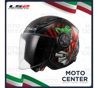 LS2 OF616 Airflow II Jet Helmet Glossy Black Happy Dreams Size XL (61-62 Cm)
