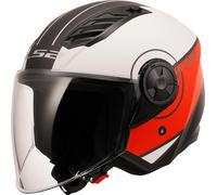 LS2 OF616 Airflow II Open Face Motorcycle Scooter Helmet - Cover Matt White/Red