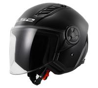 LS2 Motorcycle Helmet - Open Face OF562 - Airflow LS2 Gloss Black Long - Medium