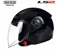 LS2 OF616 Airflow II Solid Jet Helmet, black, size M for Men