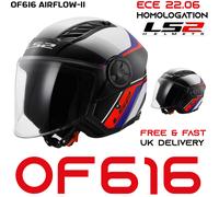 LS2 OF616 AIRFLOW-II RUSH Open Face Demi Jet ECE22.06 Motorbike Scooter Helmet