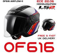 LS2 OF616 AIRFLOW-II RUSH Open Face Demi Jet ECE22.06 Motorbike Scooter Helmet
